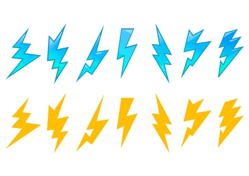 Set of lightning icons vector