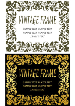Vintage golden frames vector