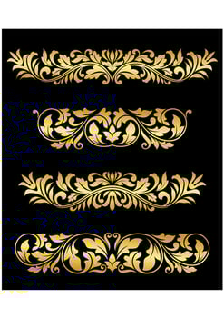 Retro gold floral elements and embellishments vector