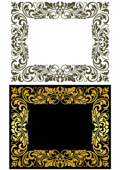 Elegance frame in floral style vector