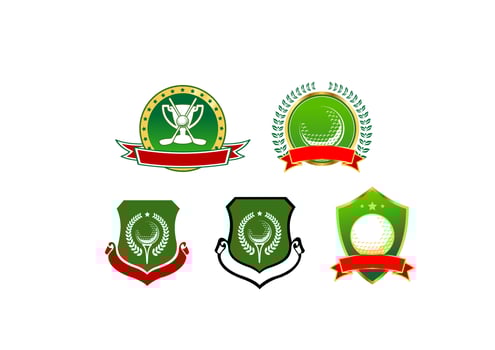 Golf sport icons, emblems and signs vector