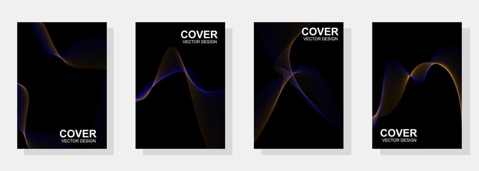 minimalist cover design, colorful abstract lines on black background vector