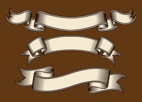Vintage ribbon banner template. Old banner illustration fit for title, certificate, text. Blank ribbon. Vector eps 10