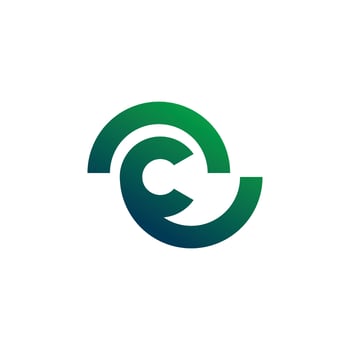 green circle letter c logo design vector