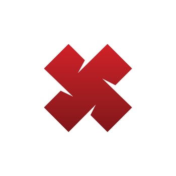 red letter x logo design vector