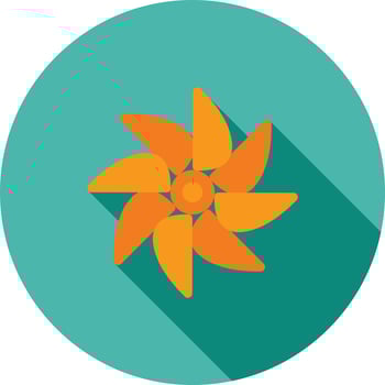Turbine Flat Long Shadow Icon vector