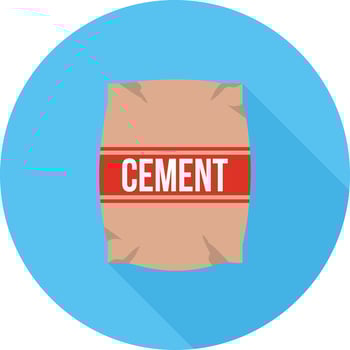 Cement Bag Flat Long Shadow Icon vector