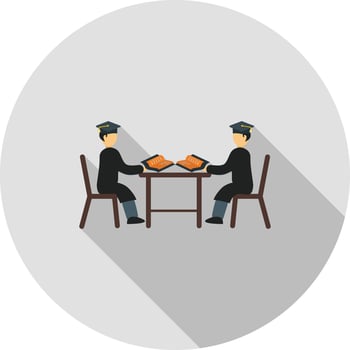 Combined Study Flat Long Shadow Icon vector