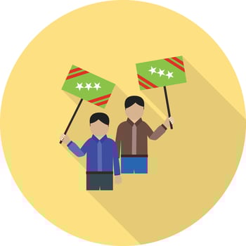 Protest Flat Long Shadow Icon vector