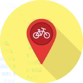 Cycling Location Flat Long Shadow Icon vector