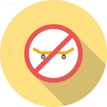 No Skating Flat Long Shadow Icon vector