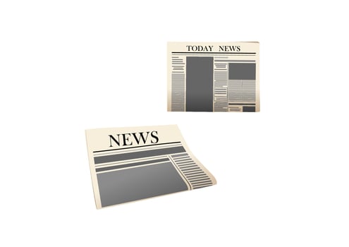 Newspaper icons with detailed elements vector