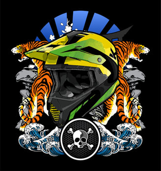motorbike helmet vector