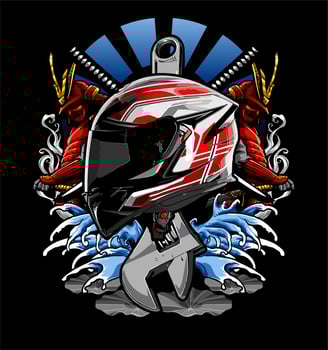 motorbike helmet vector