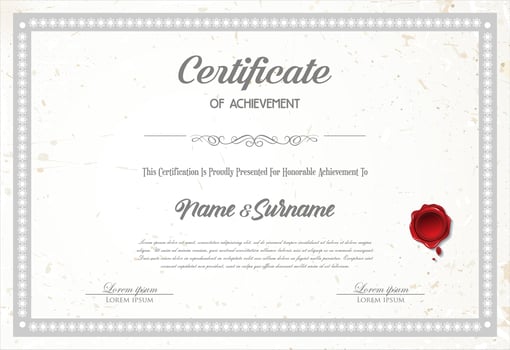 Certificate or diploma retro vintage design vector