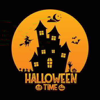 Halloween Time  Background with Pumpkin vector T-shirt Design
