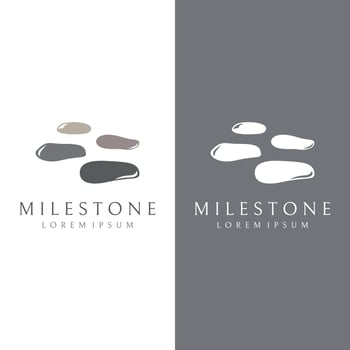 Logo design template stepping stone or walking stone. vector