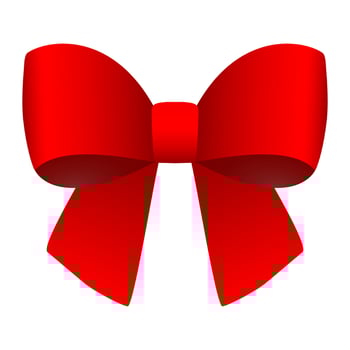 Red gift bow for the holiday. vector
