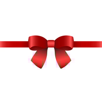Red gift bow set for the holiday. vector