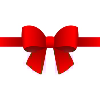 Red gift bow for the holiday. . Vector illustration