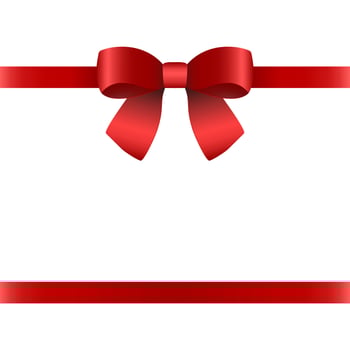 Red gift bow for the holiday. . Vector illustration