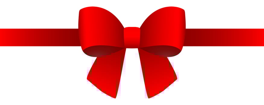 Red gift bow set for the holiday. vector