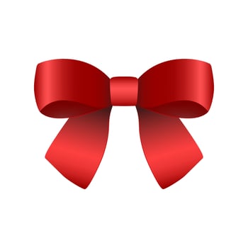 Red gift bow for the holiday. Vector illustration