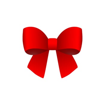 Red gift bow for the holiday. Vector illustration
