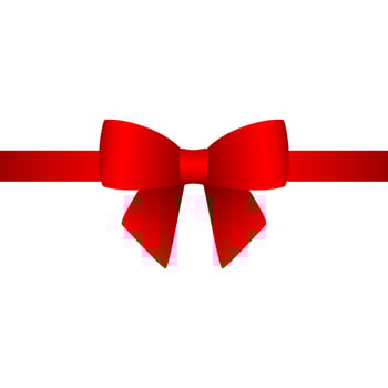 Red gift bow for the holiday. Vector illustration