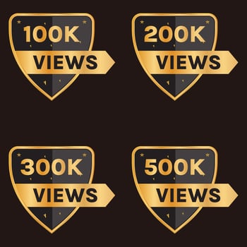 100k views 200k views 300k views 400k views 500k views set vector