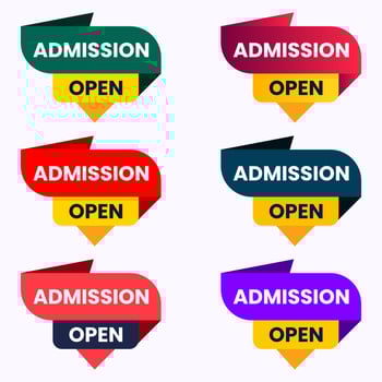 admission open banner vector set