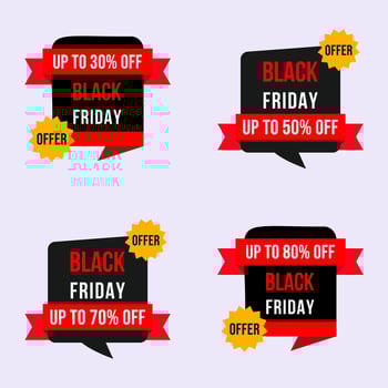 black friday label and badge design set vector