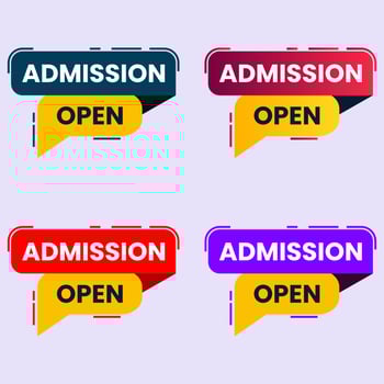 colorful school admission open banner vector set
