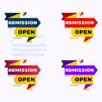admission open banner vector abstract shape school college university coaching