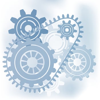 Machinery gear wheels. Hi-tech digital technology background. Contemporary mechanical vector illustration. Design for your websites, business presentations, social media etc.