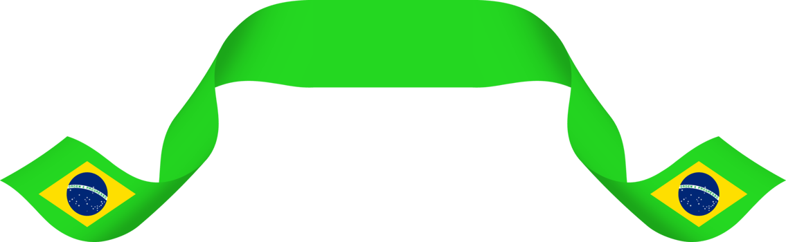 Brazil flag ribbon decoration png