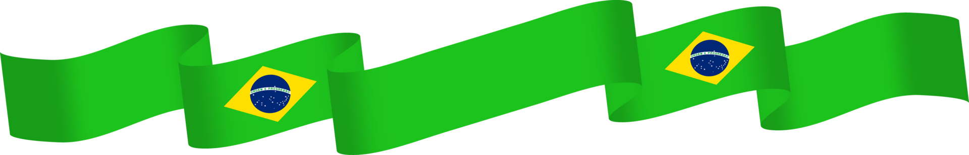 Brazil flag ribbon decoration png