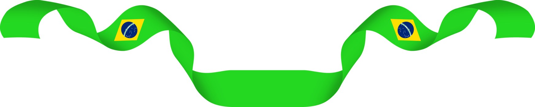 Brazil flag ribbon decoration png