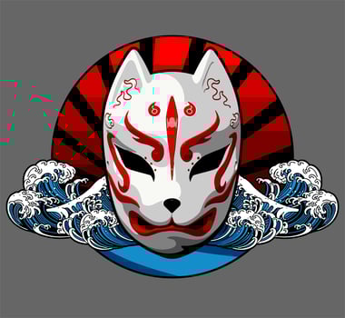 traditional japanese mask vector