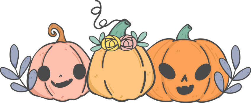 cute doodle Halloween pumpkin png