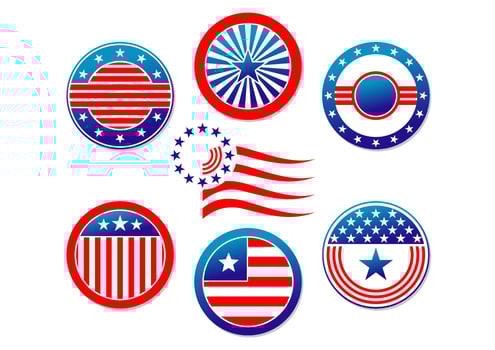 American national banners and symbols vector