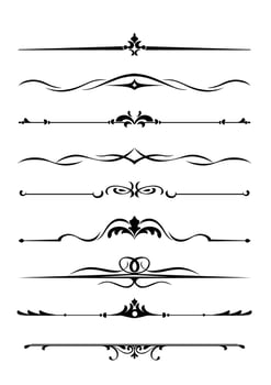Borders and monograms vector