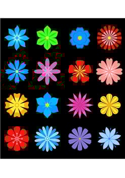 Set of flower blossoms vector