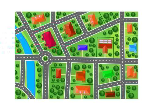 Map of suburb vector