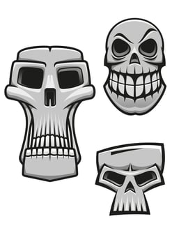 Monster and zombie skulls vector