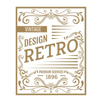 design retro golden label vector