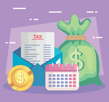 tax mail with calendar vector