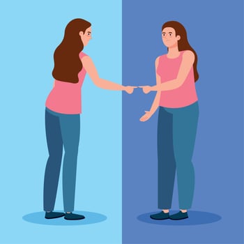young woman feeling fat vector