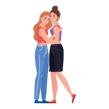 lesbians lovers couple vector