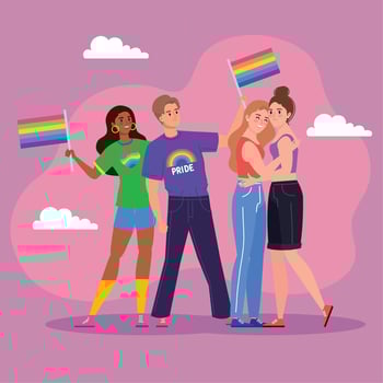 four lgtbi persons vector